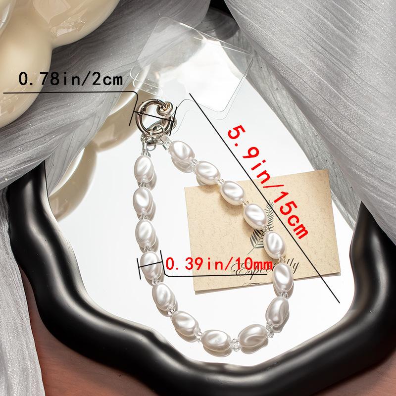 Internet Celebrity Bead Universal Mobile Phone Lanyard Ins Style New Anti Loss Short High-end Opposite Sex Wrist Strap Chain