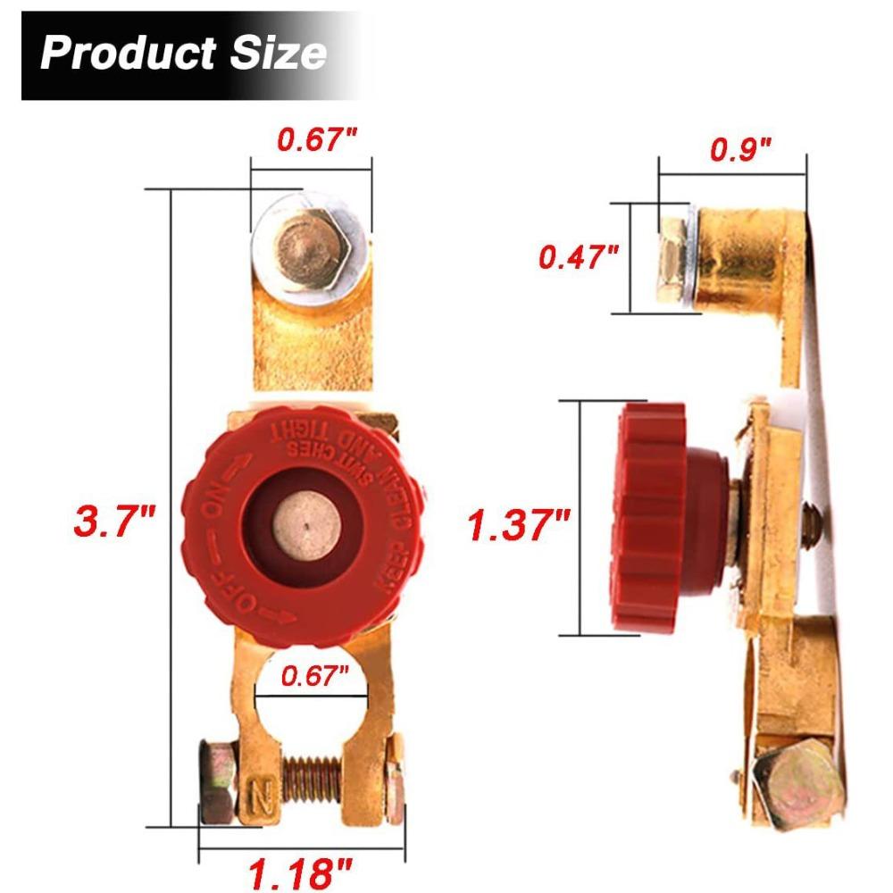 Terminal link Battery Disconnect Switch Durable 12V Battery Cut Off Switch Rotary Black Red Battery Isolator Switch