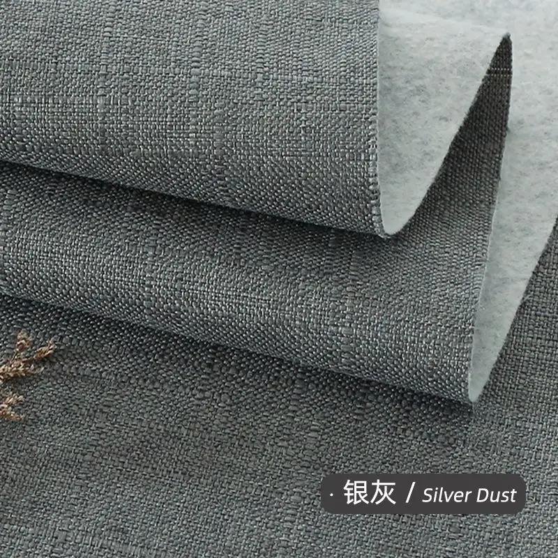 Thickened Cotton Linen Fabric Plain Weave Bamboo By The Meter for Sofa Bags Tablecloths Curtains DIY Sewing Cloth Wearable Black