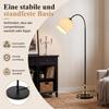 NETTLIFE Lampadaire - 160 cm abat-jour beige pivotant à 360° avec interrupteur à pied culot E27 style moderne en tissu