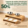 Support surélevé en bois pour gamelles d'animaux de compagnie, mangeoire réglable pour chats et chiens
