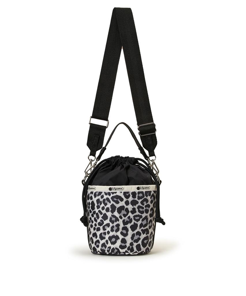 LeSportsac Official SM DRAWSTRING BUCKET Shoulder Neutral Leopard Bag/3040 Women's Print/Black