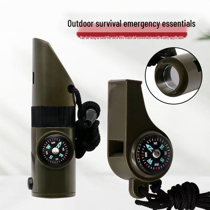 Multifunctional Outdoor Survival Whistle with Compass & Thermometer