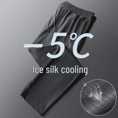 Herren Schnelltrocknende Eis-Seide Mesh Stretch Hose - Atmungsaktiv, Locker, Lässig, Übergröße für Sommer