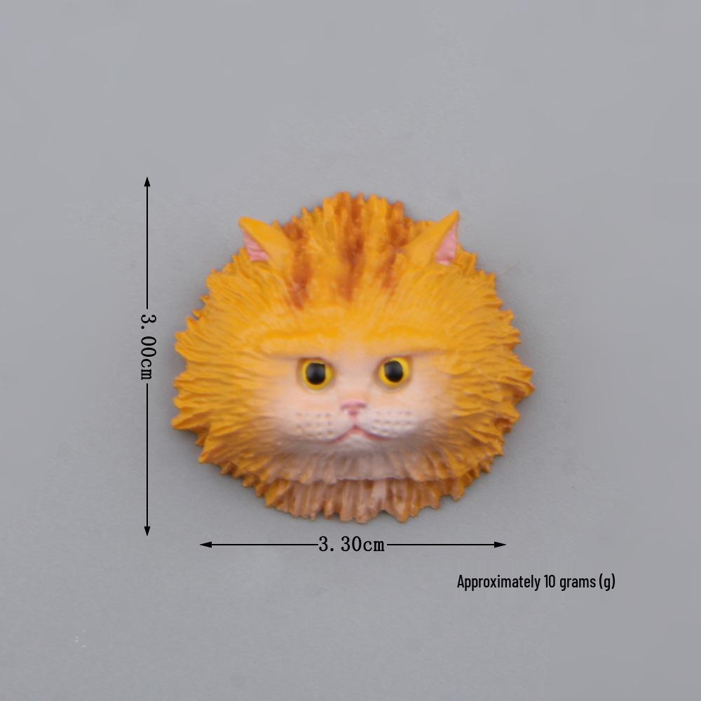 Cute Cat Head Magnetic Refrigerator Stickers - 6 Warm Colors, Japanese/Korean Inspired, Iron-Absorbing Magnets