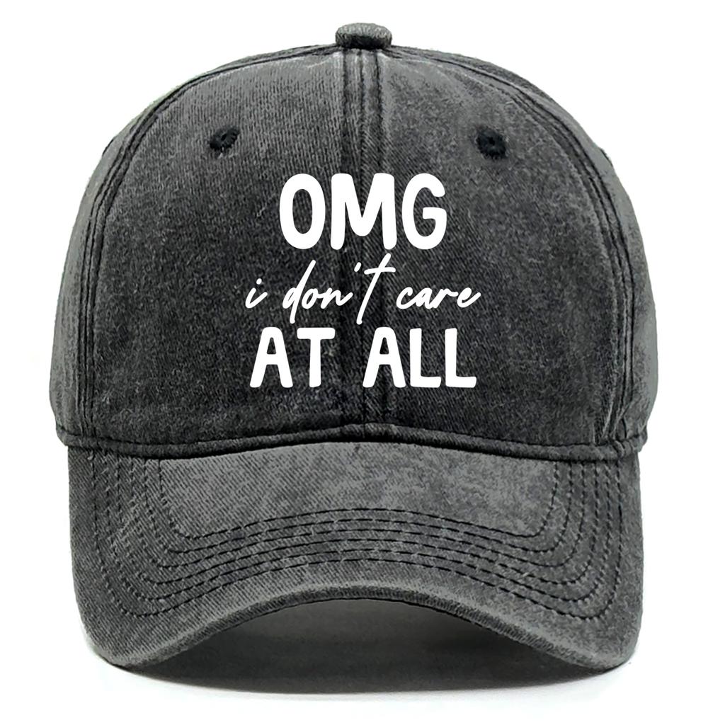 “I Don't Care At All” Unisex Snapback Baseball Caps Dad Hat Adjustable Buckle Headwear Sun Hat Ideal Choice For Casual Wear