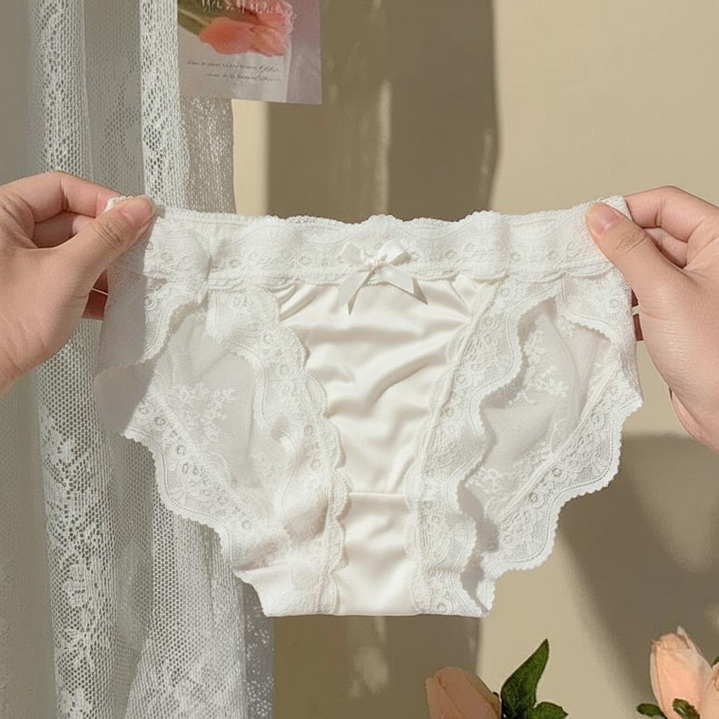 Lenjerie de corp pentru femei, confortabilă, respirabilă, chiloți pentru damă, lenjerie intimă cu dantelă franțuzească, întrepicior din bumbac pur, chiloți tanga sexy din satin