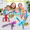 4PCS Suction Cup Robot Toy Shape Changing Telescopic Pop Tubes Autism Sensory Toy Robot Action Figure Bendable Fidget Toy