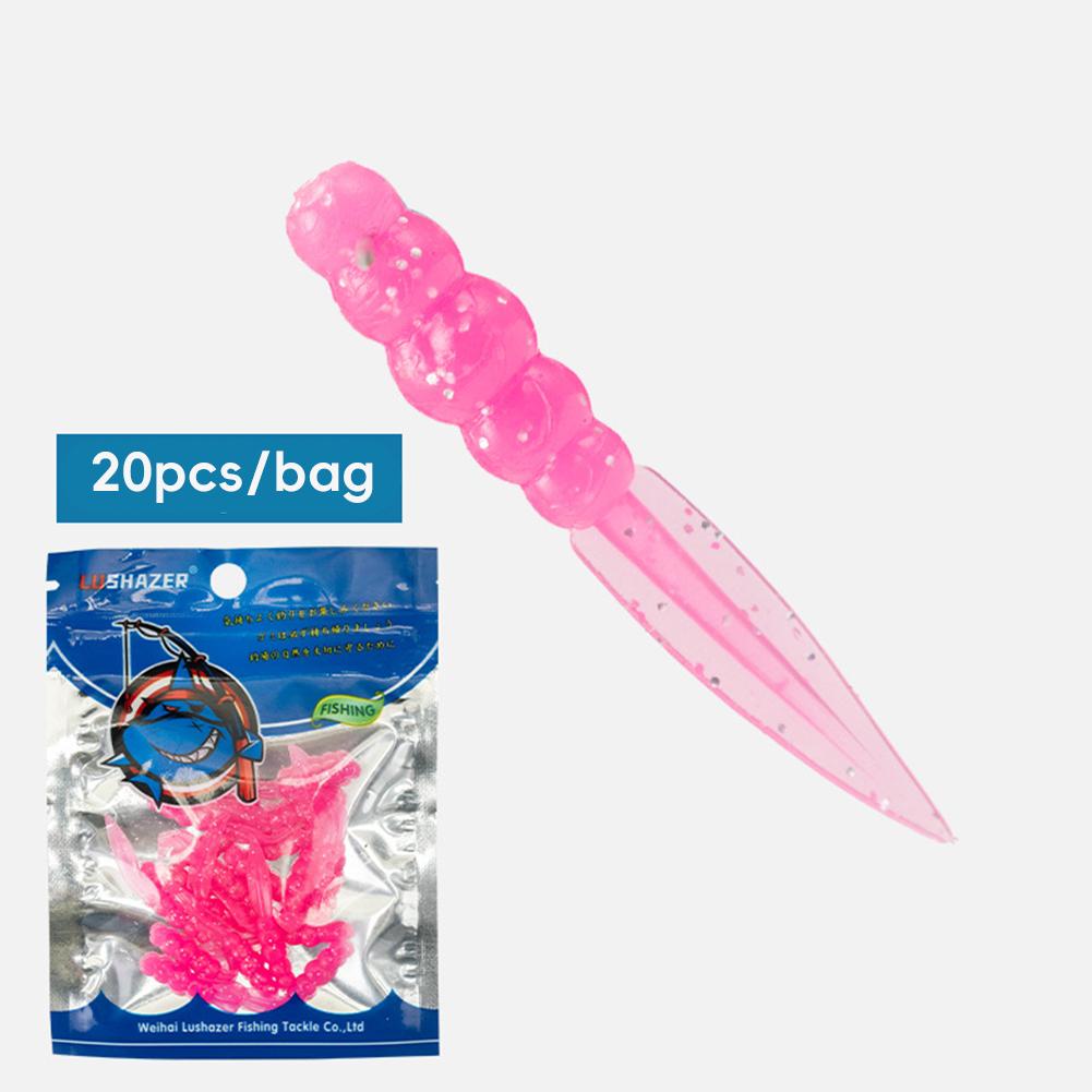 20Pcs New Mini Soft Fishing Lure 0.3g/35mm Silicone Willow Bait Swimbait Wobblers Worm Bass Carp Rockfishing Fishing Tackle