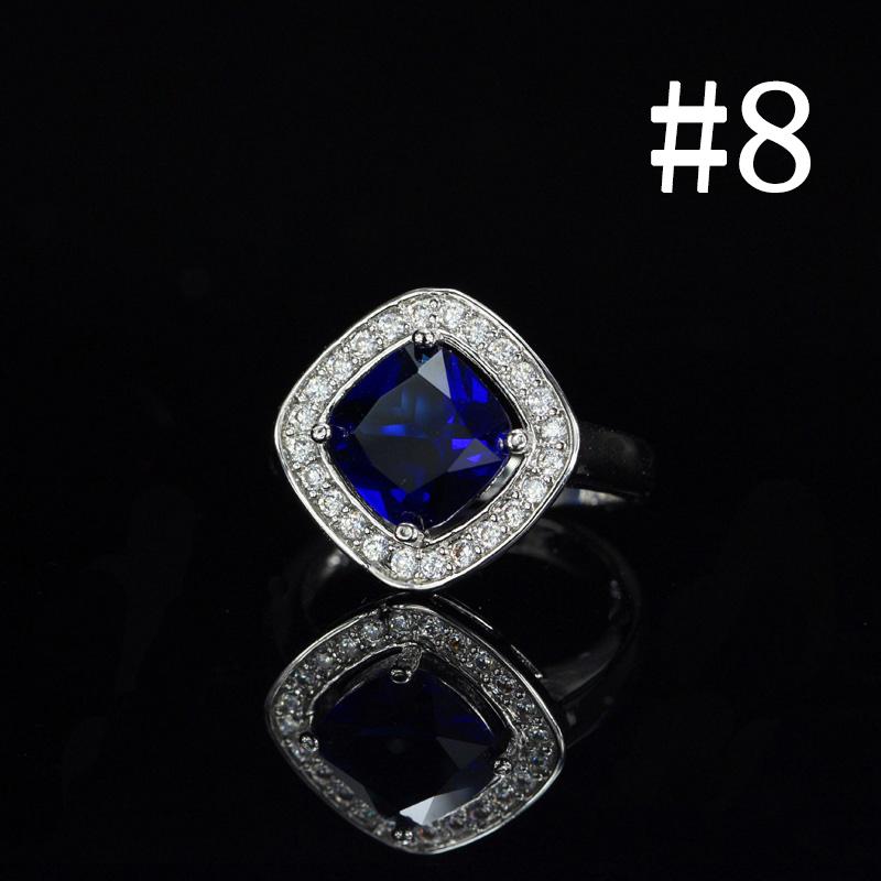 CMM Classic Design 0.8 Ct Princess Cut Fashion Square AAA+ CZ Zirconia White Golden Engagement Women Rings