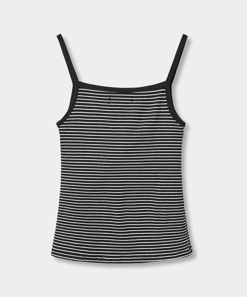 Yujen Ribbed Striped Sleeveless With Built-In Cap_3 Color
