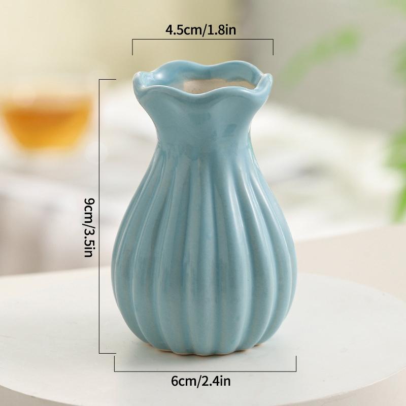 Ins Ceramics Vase Plant Flower Bottle Table Decoration Flower Vase Colorful Vases Wedding Decoration Home Decoration
