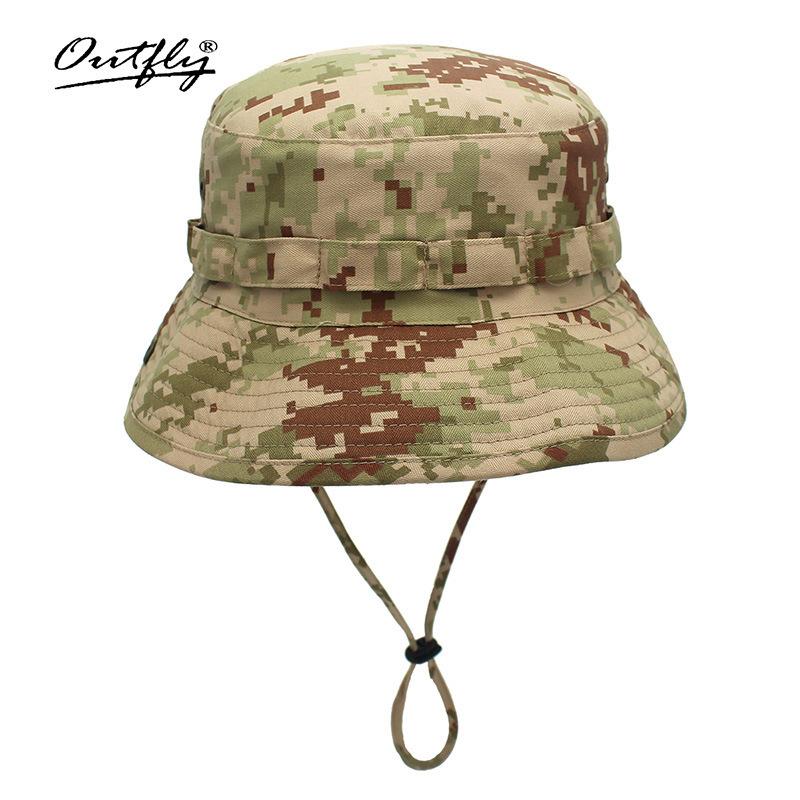 Camo Basin Hat Hiking Hat Outdoor Camping Men's Bucket Hat Sun Bionic Jungle Hat