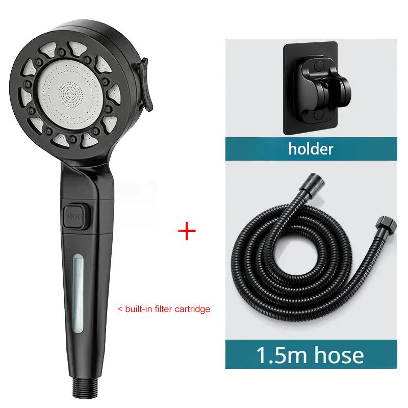 High Pressure Shower Head Water Saving 4 Modes Shower Heads Adjustable One-Key Stop Water Massage Sprayer Bathroom Accessories