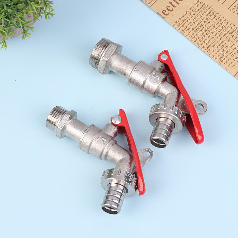1Pc Garden Hose Faucet With Lock Water Tank Connector Replacement Tools 1/2 Inch 3/4 Inch Zinc Alloy Thread Lockable Faucet