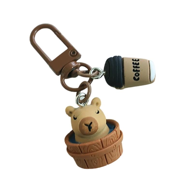 

Unique Capybara Shaped Keychain Bag Penant Stylish Pocket Ornament Resin Key Accessory for Animal Lover
