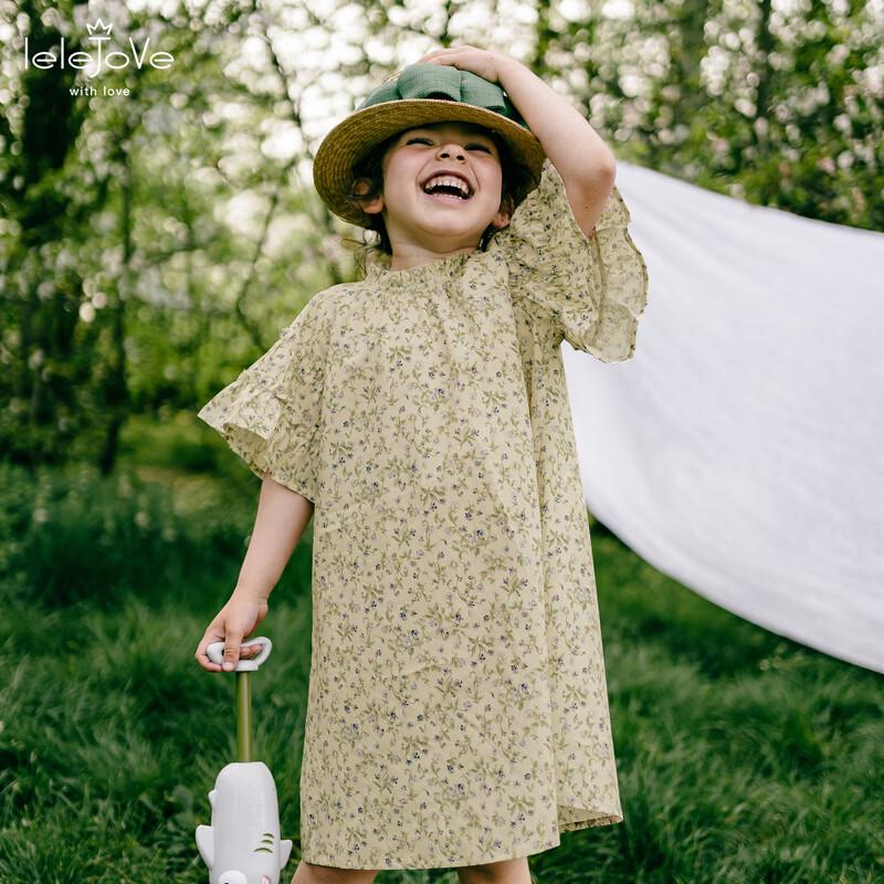 LELE JOVE Girls  Floral Flutter Sleeve Princess Dress 100