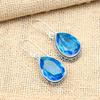 Attractive Blue Topaz Gemstone Handmade 925 Solid Sterling Silver Jewelry Earrings For Women