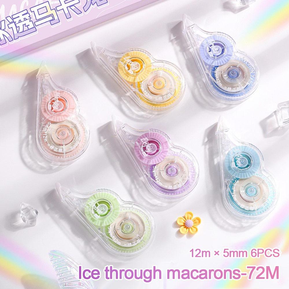 

5/6PCS Gradient Color Correction Tape Set 72/150M Large Capacity Silent Coating Tape Student Correction Band Back To School Gift