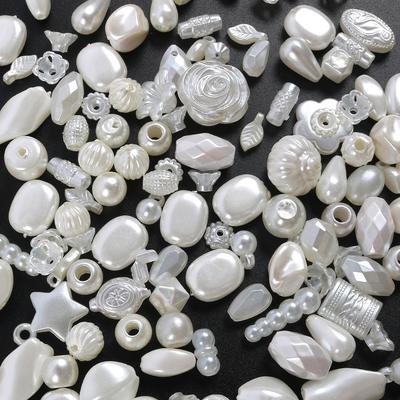 Baroque Rose Imitation Pearl Loose Beads, Cream Glue Accessories Diy Necklace Bracelet Beaded Pendant Accessories