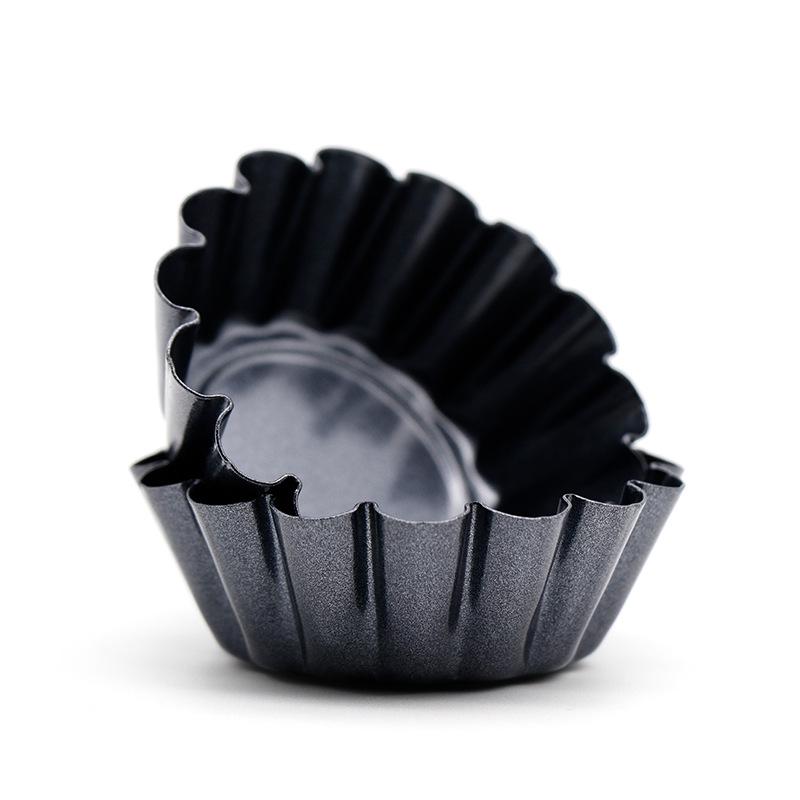 2.5-Inch Chrysanthemum Carbon Steel Egg Tart Molds - DIY Baking Tools