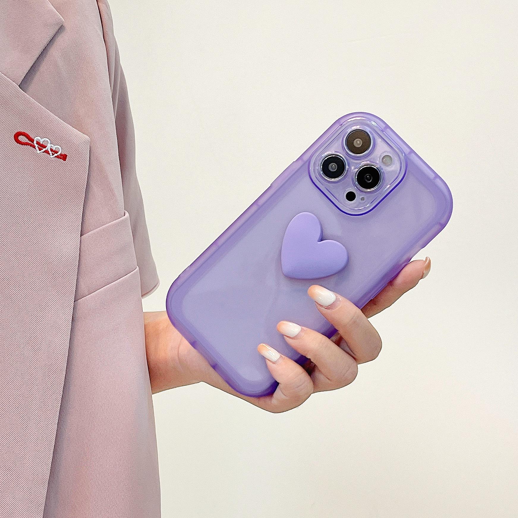 

Подходит для iPhone13 Защитный чехол Любовь Девушка Сердце Конфетный цвет Простой Прозрачный Apple 14PROMAX Мобильный чехол Apple 14PROMAX