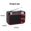 Mini Portable FM AM SW Radio Solar Charging Radios Receiver Wireless Bluetooth Speaker with LED Flashlight Support TF Card USB