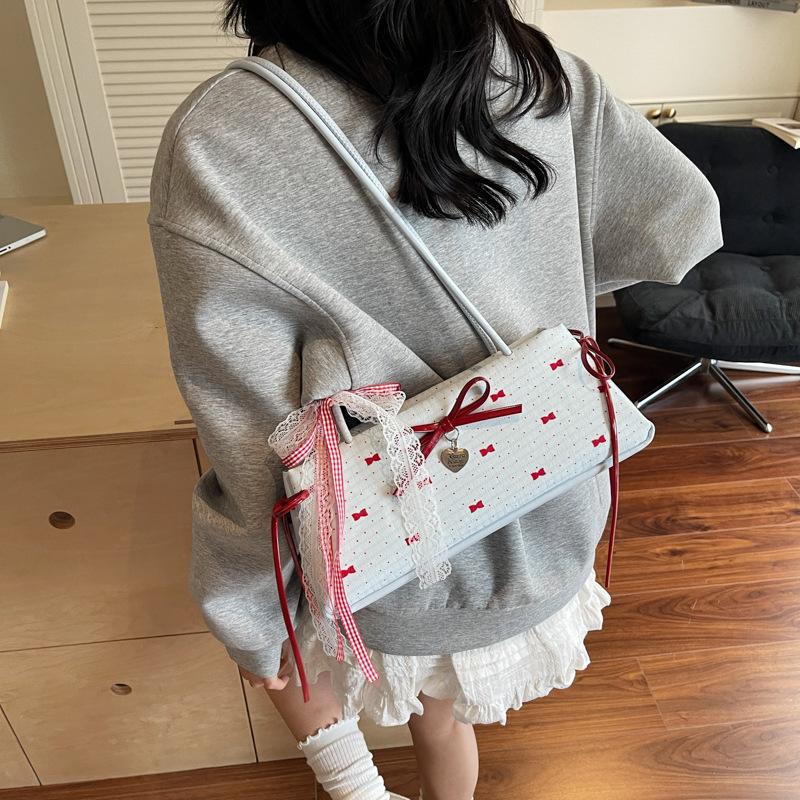 Korean Bow Handbag Fashionable Versatile Pillow Bag Women's High-end Single Shoulder Armpit Bag Wholesale