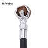 White Man Hold Ball White Walking Cane Fashion Decorative Walking Stick Gentleman Elegant Cosplay Cane Crosier 93cm