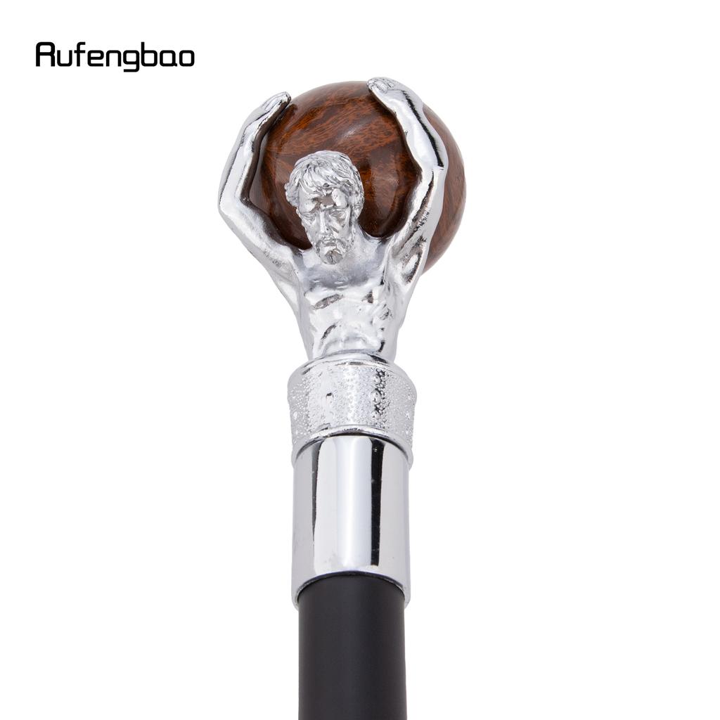 White Man Hold Ball White Walking Cane Fashion Decorative Walking Stick Gentleman Elegant Cosplay Cane Crosier 93cm