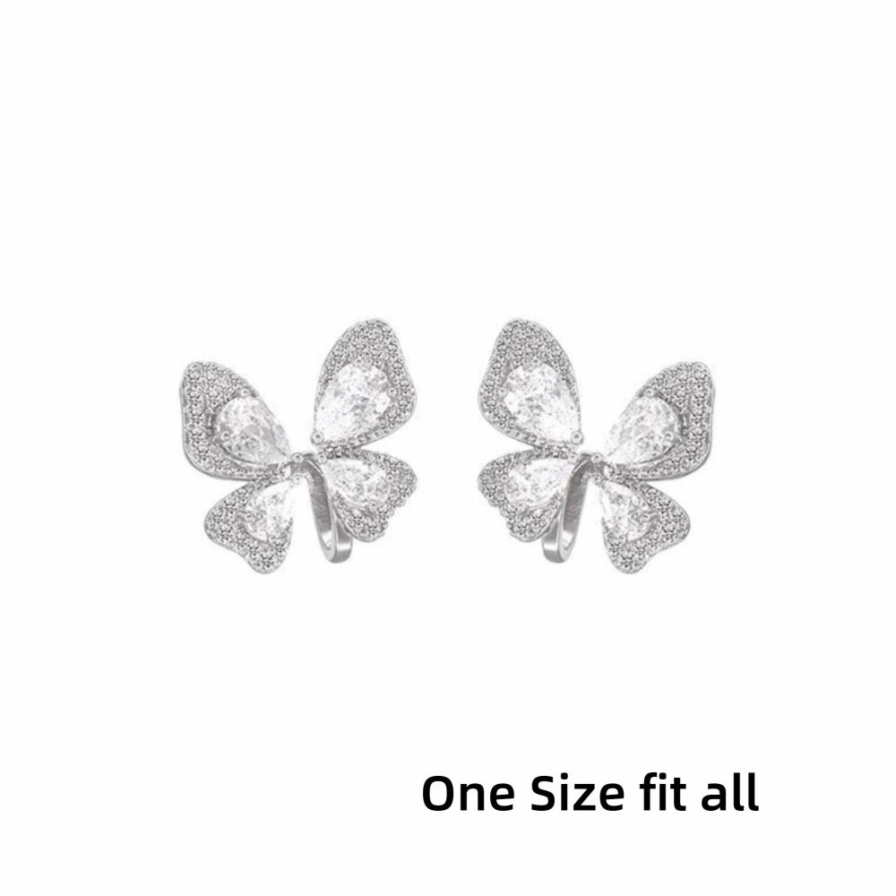 Simple Design Zircon Earrings Luxury Exquisite Earrings Fashion Butterfly Stud Earrings  Banquets