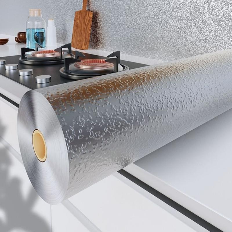 Heavy-Duty Kitchen Stickers Oil-Resistant & Heat-Resistant Waterproof, Moisture-Proof & Mildew-Resistant Self-Adhesive Aluminum Foil Paper