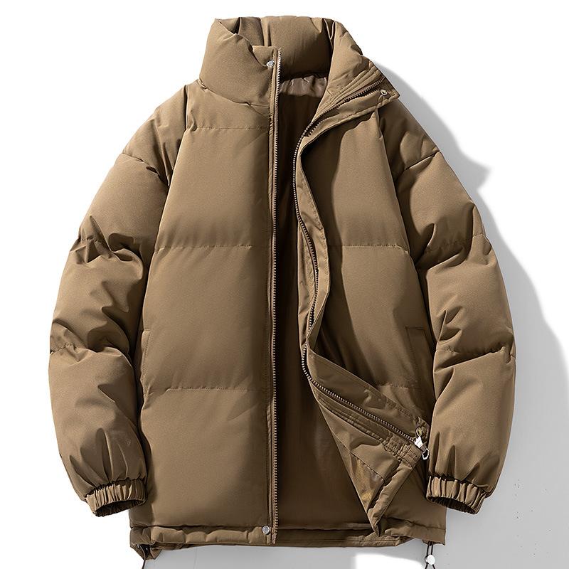 

Пуховик мужской зимний молодежный утолщенный теплый куртка-хлеб свободная хлопковая куртка зимняя куртка топ модная хлопковая одежда 4XL кофейный