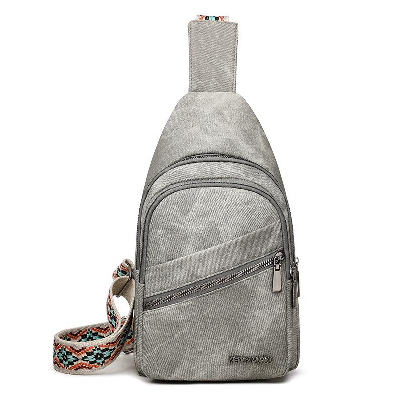 A Soft Leather Backpack for The Chest, A Casual and Fashionable Lady's Travel Single-shoulder Bag, Crossbody Bag and Chest Bag