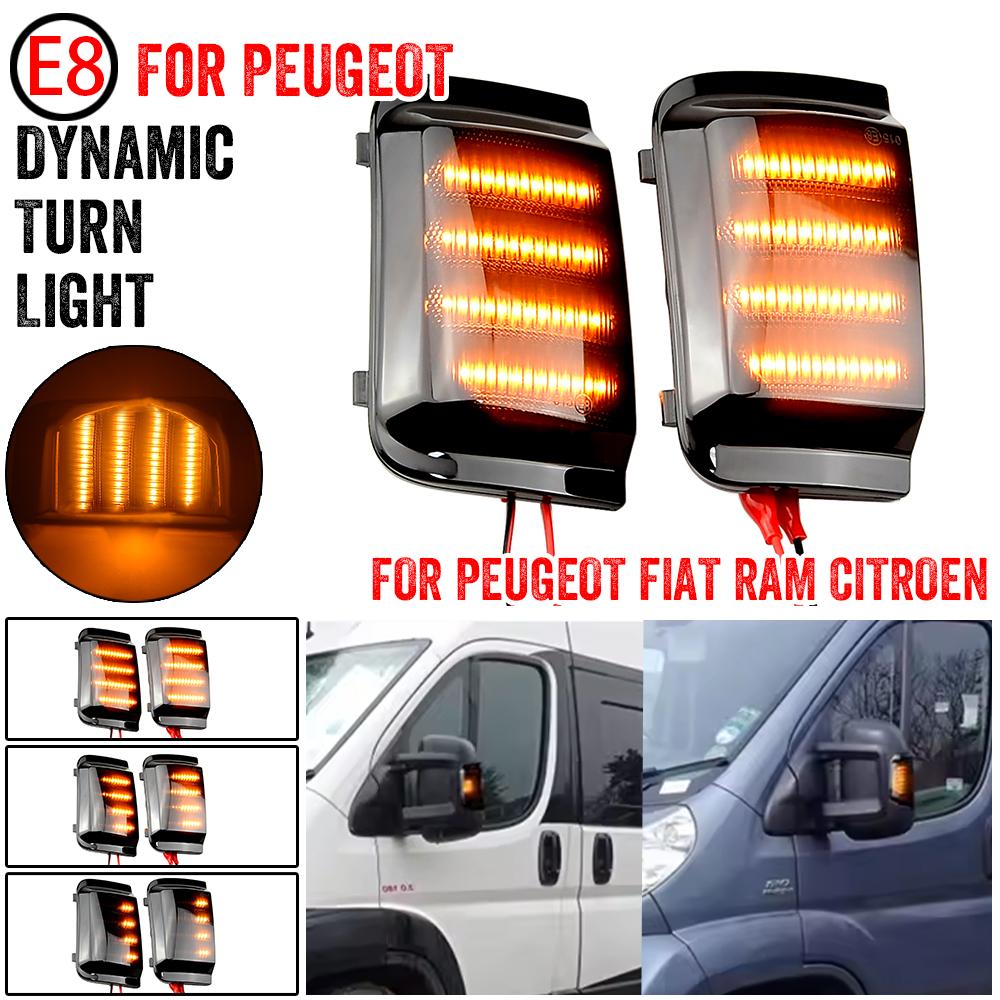 

2pcs Dynamic Mirror for Peugeot Boxer Fiat Ducato Citroen Jumper RELAY RAM PROMASTER Light LED Blinker Turn Signal
