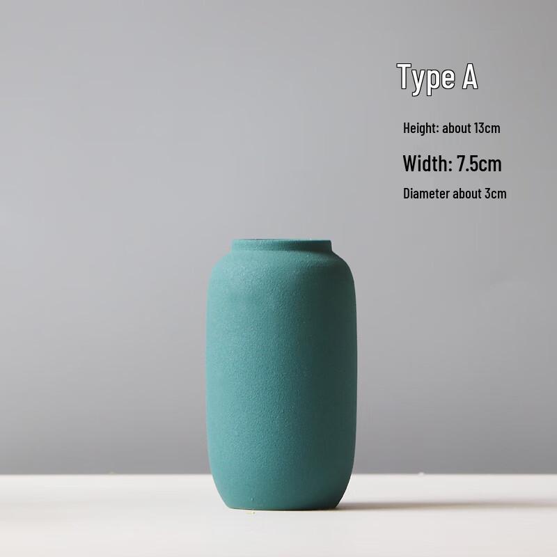 Green Glass Cylinder Vases for Dried Flowers