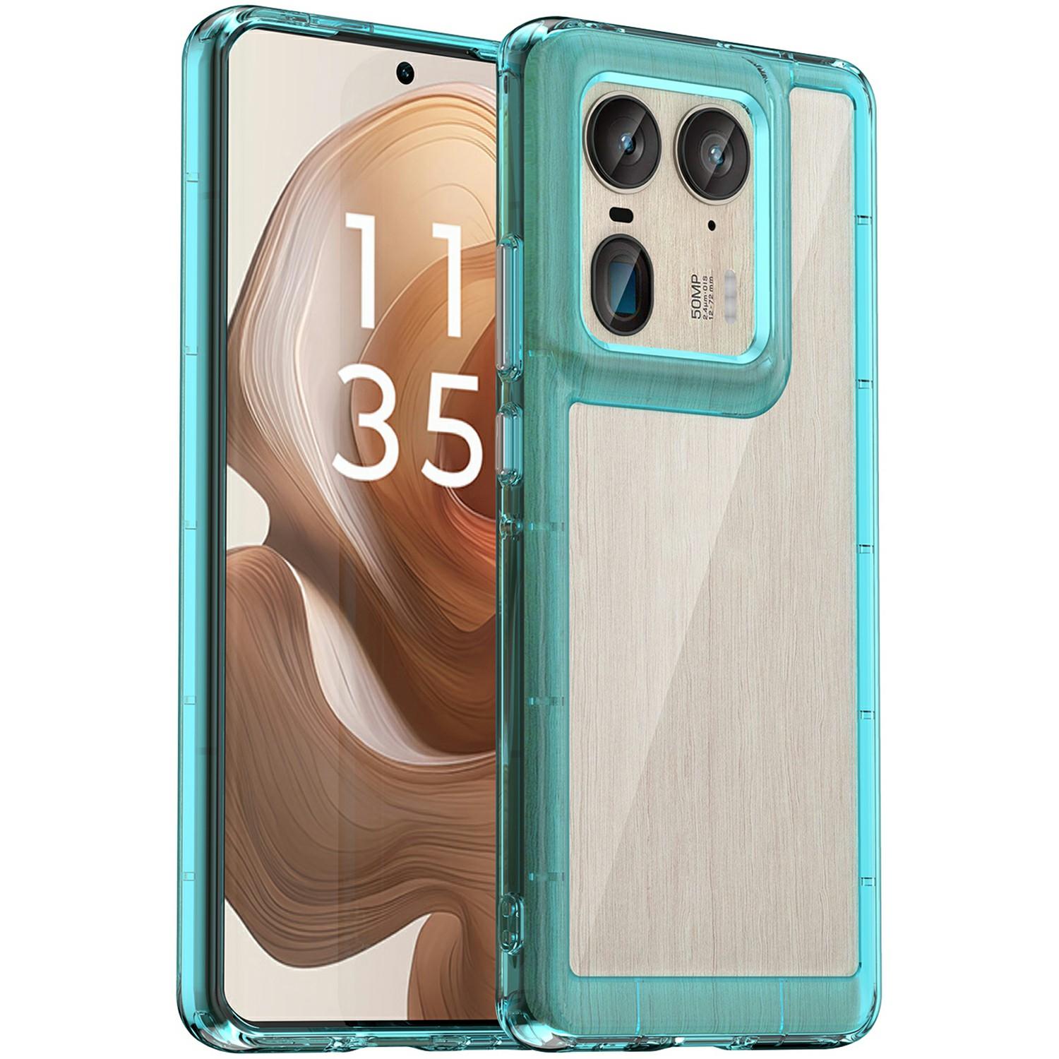 

For Motorola Edge 50 Ultra 5G/Moto X50 Ultra 5G Case TPU +Acrylic Protective Clear Phone Cover Transparent Blue