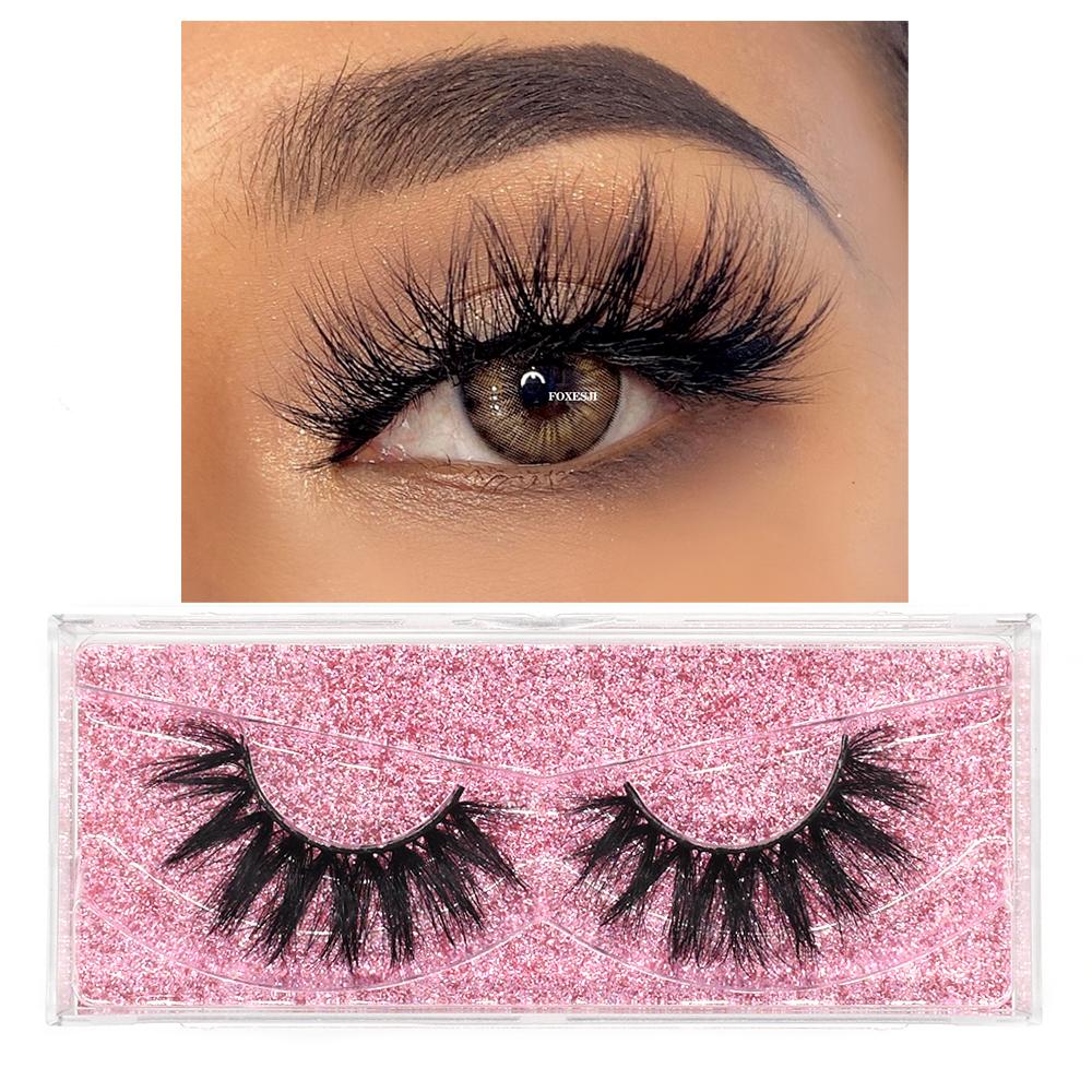 FOXESJI 3D Mink False Eyelashes Fluffy High Volume Eye Lashes Natural Wispy Full Strip Mink Eyelash Extension Bulk Lash Makeup