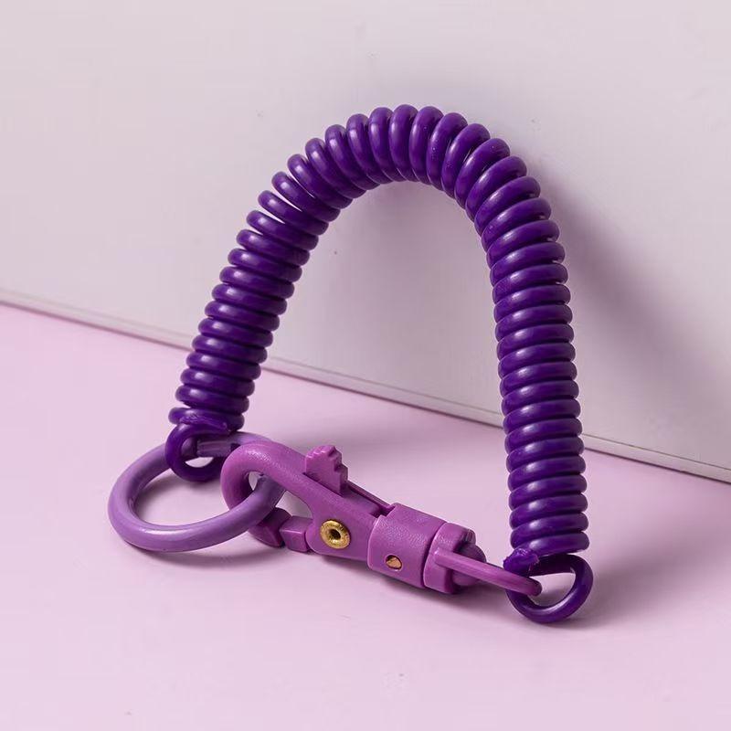 Macaron Color Anti-lost Card Holder Spring Rope Work Card Lanyard Elastic Rope Elderly Student Access Control Card Lanyard