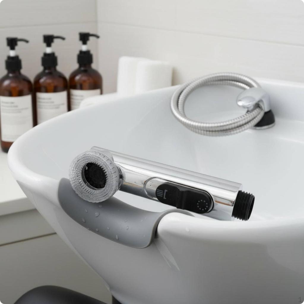 Hair Wash Rinse Attachment MultiSetting Shampoo Sprayer Adjustable Massage Shower Nozzle for Barber