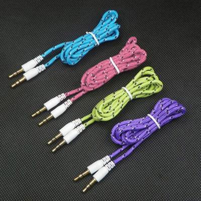 3,5 mm geflochtenes Nylon-Stereo-AUX-Verlängerungskabel, Stecker auf Stecker, für Smartphone, MP3