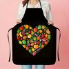 A Colorful Heart-Shaped Patterned Polyester Apron - a Durable Kitchen Apron Suitable for Cooking And Baking, Making It a Perfect Gift for Food Enthusi
