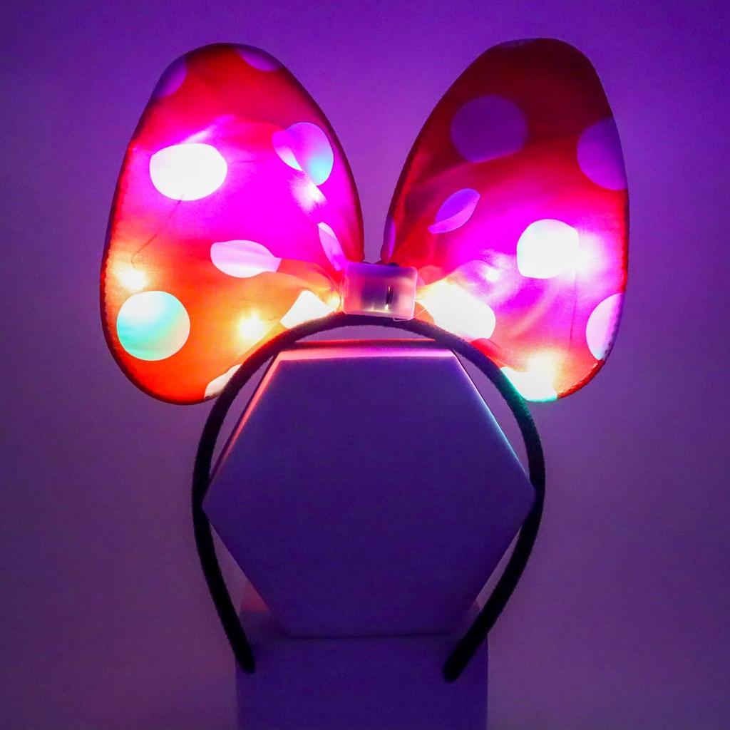 Tatsuya Big Ribbon Requires 3 LR44 button cell batteries x 12 6 Toy [Shiny Headband] (built-in) (6 pink, red) [Christmas/New