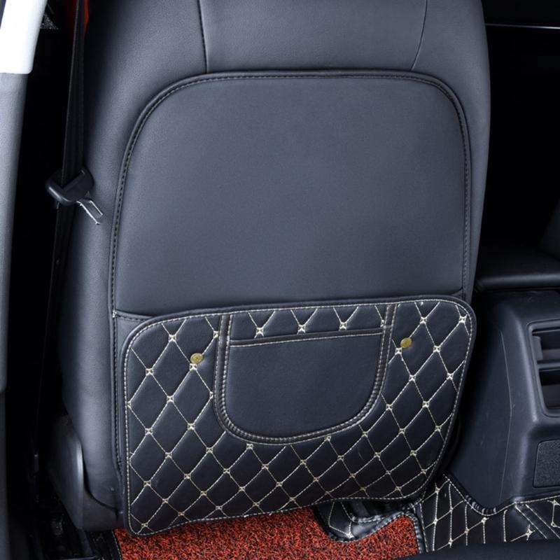 Easy Clean Car Seat Back Cover Waterproof Leather Kick Guard Easy Installation Full Protection Mat Cover