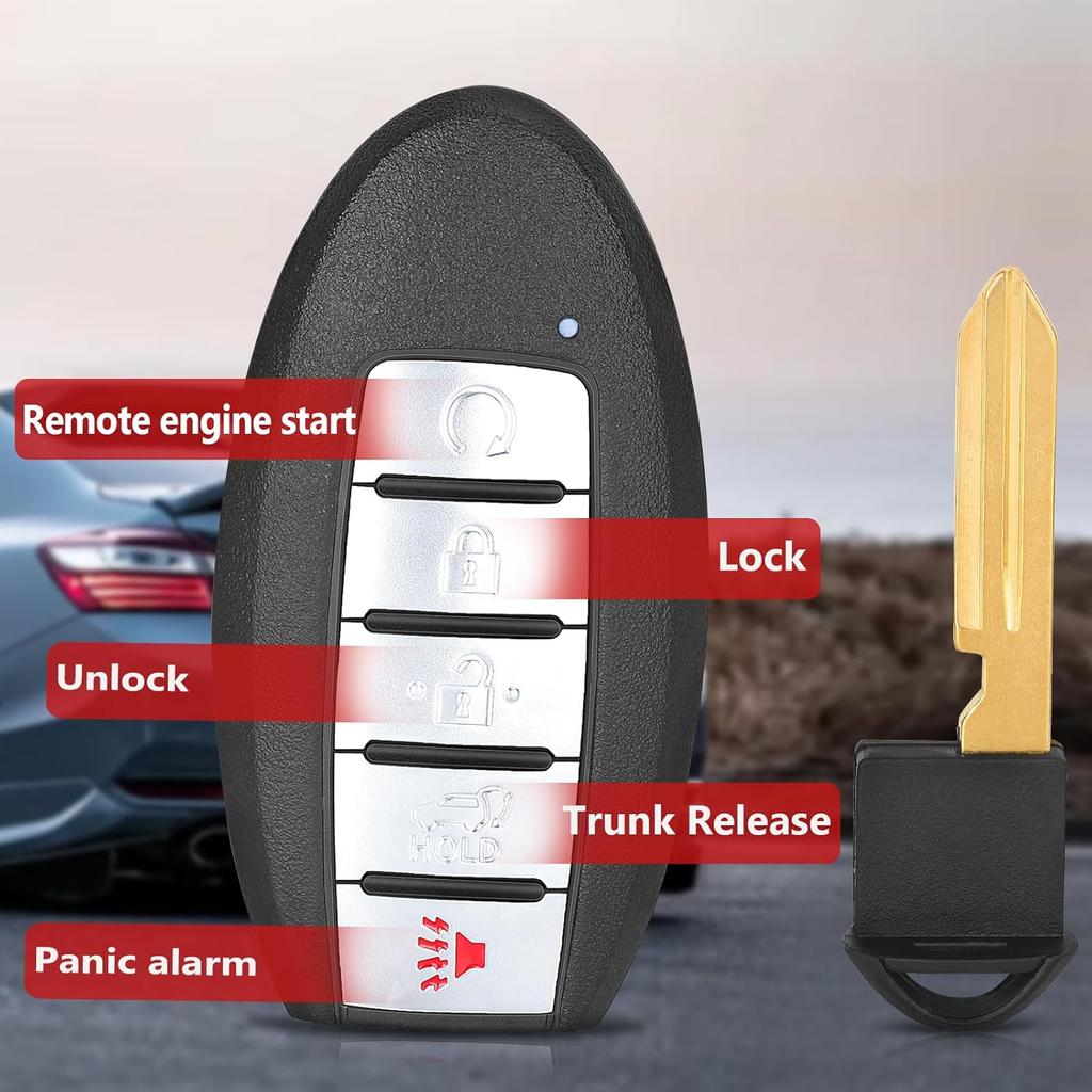 Smart Remote Key Fob Replacement for Nissan Rogue 434MHz 4A Chip FCC ID: KR5TXN4, Continental: S180144507, P/N: 285E3-6RR7A