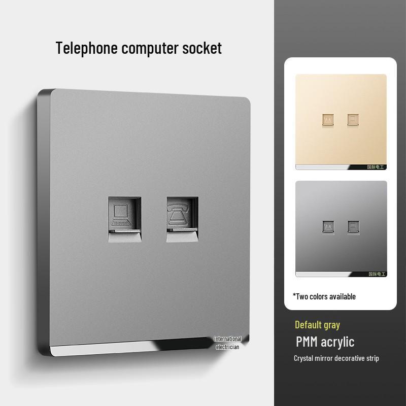 Dual-Gang 86 Type Wall Socket Panel with Double-Control Switch