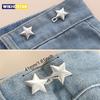 1 Pair Jeans Button Adjustable Clips for Pant Skirts Waist Tightener Buckle Snap Button Adjuster Pants Pin Retractable Button