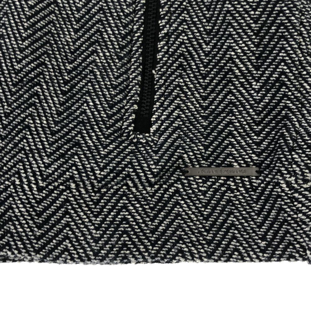 Armani Exchange Herringbone Long Sleeve Zip Hoodie S Black Series Men's Used