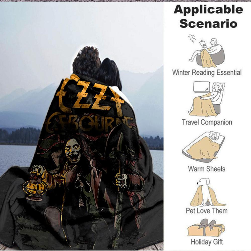 1pc Ozzy Osbourne Blanket Soft All Season Throw with Vibrant Design, Perfect for Home, Travel, and Gifts, Ideal for Naps and Camping