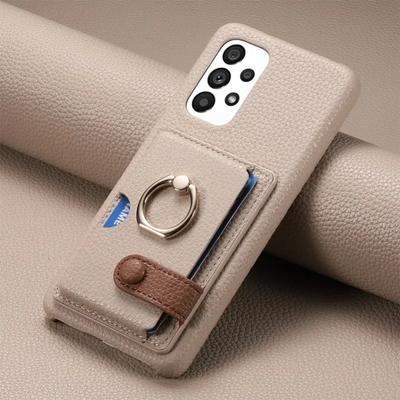 Funda de Teléfono de Cuero con Anillo para Samsung Galaxy S25 23 S21 FE S24 Ultra S22 Plus A54 A15 A25 A35 A55 Cartera con Soporte para Tarjetas
